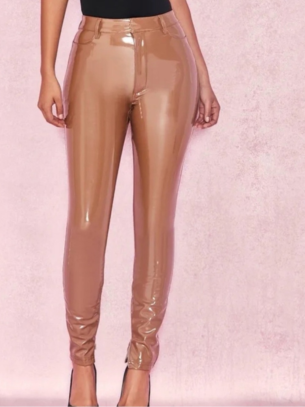House of CB High-Shine Vegan Leather Skinny Pants